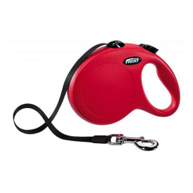 Рулетка для собак Flexi New Classic М 5 метров, до 25 кг (красная), поводок с лентой