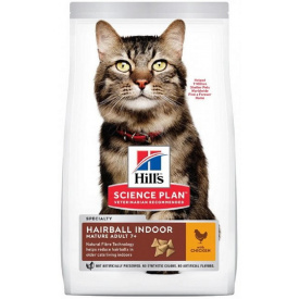 Сухой корм для выведение шерсти из желудка пожилых домашних кошек Hill's SP Mature Adult 7+ Hairball Indoor 1.5 кг (52742761008)