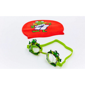 Набор для плавания детский очки и шапочка ARENA WORLD AR-92295-20 Green (ZA04094)