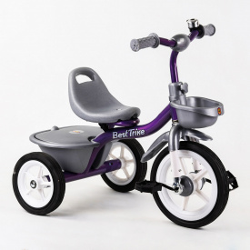 Трехколесный детский велосипед Best Trike Звоночек 2 корзины Violet and grey (102416)