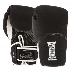 Боксерські рукавиці PowerPlay 3011 карбон 10 унцій Чорно-Білі (PP_3011_10oz_Bl/White)