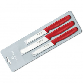 Набор кухонных овощных ножей Victorinox Paring Set 3 шт Красный (5.1111.3)
