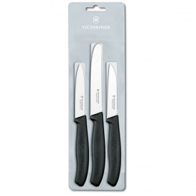 Набор кухонных овощных ножей Victorinox Swiss Classic Paring Set 3 шт Черный (6.7113.3)