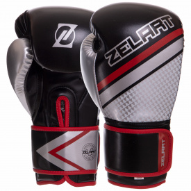 Перчатки боксерские Zelart BO-2888 12 Черный-красный