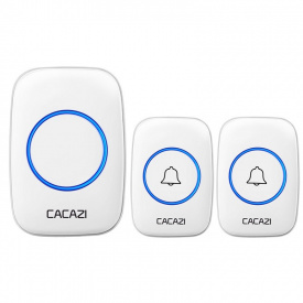 Дверной беспроводной звонок с двумя кнопками вызова Cacazi F12 300 м White