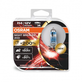 Автолампа OSRAM 64193NB200-HCB H4 Night Breaker +200% 60/55W 12V P43T HardDuopet
