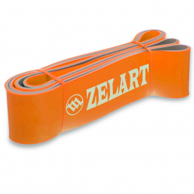 Резина для подтягиваний двухслойная лента силовая Zelart FI-0911-8 DUAL POWER BAND 2080x64x4,5мм жесткость XL Оранжевый