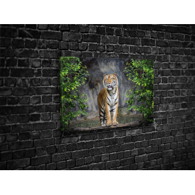 Картина в гостиную спальню для интерьера Тигр в джунглях KIL Art 81x54 см (551)
