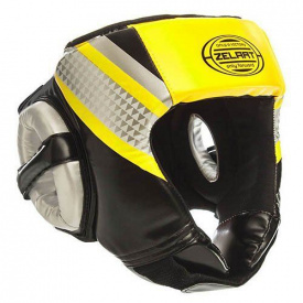 Шлем боксерский открытый BO-1336 Zelart M Лимонно-черный (37363086)
