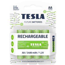 Батарейки аккумуляторные TESLA AA GREEN+ RECHARGEABLE HR6 4 штуки (AA RECHARGEABLE+)