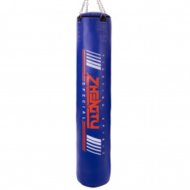 Мешок боксерский Цилиндр с кольцом и цепью PVC h-180см ZHENGTU BO-2336-180 d-29см Синий