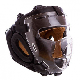 Шлем для единоборств с прозрачной маской MA-0719 FDSO M Черный (37508008)