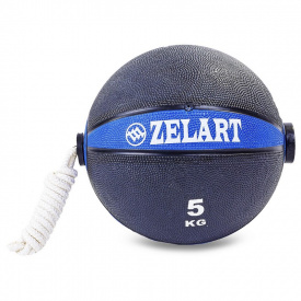 Мяч медицинский медбол Zelart Medicine Ball FI-5709-5 5 Черный-Синий