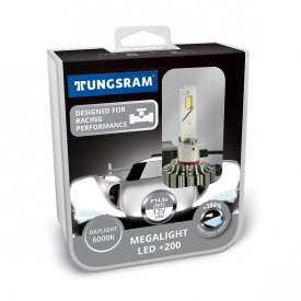 Комплект ламп LED головного света Tungsram Megalight LED +200 12V H1 24W 6000K (2 шт./коробка)