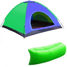 Палатка туристическая 4-х местная кемпинговая Camping Spot 2х2х1.35м Сине-зеленый