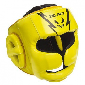 Шлем боксерский с полной защитой BO-1375 Zelart M Лимонно-черный (37363094)