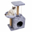 Домик-когтеточка Кошкин Дом с полкой Бусинка 43х33х75 см (дряпка) для кошки Серый Приморск