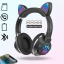 Детские беспроводные наушники кошачьи ушки CATear ME1-CE Bluetooth MicroSD до 32Гб Черные Рівне