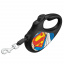 Поводок-рулетка для собак WAUDOG R-leash Супермен Герой L до 50 кг 5 м светоотражающая лента Черный Дніпро