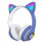 Наушники Кошачьи ушки Cute Headset 280ST Bluetooth MicroSD FM-Радио Синие+Карта памяти 32GB Бушево