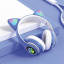 Наушники Кошачьи ушки Cute Headset 280ST Bluetooth MicroSD FM-Радио Синие+Карта памяти 32GB Бушево