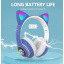 Наушники Кошачьи ушки Cute Headset 280ST Bluetooth MicroSD FM-Радио Синие+Карта памяти 32GB Рівне