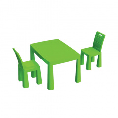Детский пластиковый Стол и 2 стула DOLONI TOYS 04680/2 зеленый Надворная