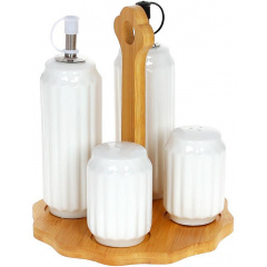 Набор емкости для специй для масла уксуса соли перца Bona Purity 17х17х20 см Белый (DP186247) Славута