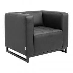 Кресло Richman Space на металлокаркасе 76 x 90 x 76H см Натуральная Кожа Lux Черный Хмельницький