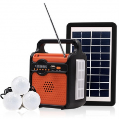 Генератор павербанк Mini Solar 25 Вт солнечной панелью радио и LED лампочками Кропивницкий