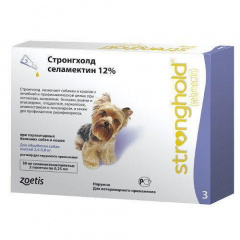 Капли для борьбы и профилактики блох гельминтов и клещей для собак Zoetis Стронгхолд 12% 2,5-5 кг 3х0.25 мл Київ