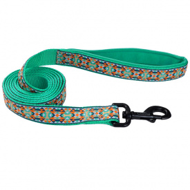 Поводок для собак Coastal Ribbon Weave Leash темно-бирюзовый с косточками 2.5x180 см (76484159756)