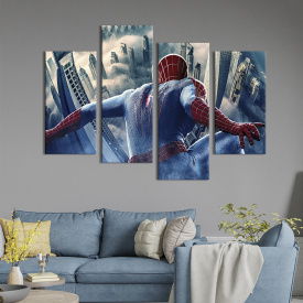 Модульная картина из 4 частей на холсте KIL Art Spider-Man 149x106 см (648-42)