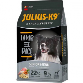 Сухой гипоаллергенный корм для собак высшего качества Julius-K9 LAMB and RICE Senior Menu С ягненком и рисом 12 кг (5998274312613)