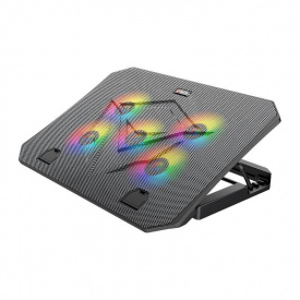 Подставка кулер для ноутбука MeeTion CoolingPad CP3030 с RGB подсветкой Black