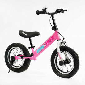 Велобег Corso 12" Run-a-Way колеса резиновые Pink (127204)