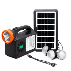Портативная система освещения GDLite GD-102 Фонарь + 3 LED лампы + солнечная панель 5000 mAh (3_03094)