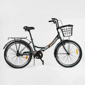 Велосипед складной Corso Advance 24" со складной стальной рамой 14" Black and Gray (137527)