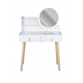 Туалетный столик Jumi SCANDI на 2 ящика с зеркалом белый