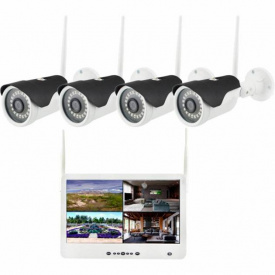 WIFI Камеры уличного видеонаблюдения 4шт и регистратор с экраном Defender 1304-4-DVR Kit 3Mp LCD-13" с ночной съёмкой