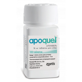 Апоквел Zoetis 16 мг флакон 100 таб для лечения дерматитов различной этиологии, сопровождающихся зудом