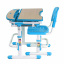 Комплект парты и стула для школьника FunDesk Sorrico 705 x 545 x 540-760 мм Blue Дзензелівка
