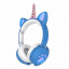Детские наушники с ушками Catear Unicorn ME2-CU Bluetooth беспроводные с LED подсветкой и MicroSD до 32Гб Blue Киев