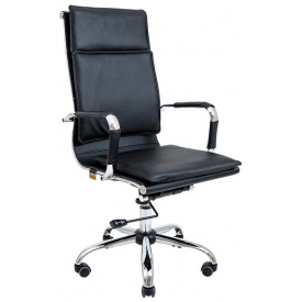 Офісне крісло Richman Гаваї чорний кожзам для роботи в офісі будинку