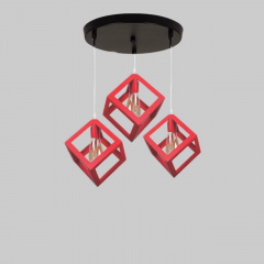 Люстра с красными кубиками Lightled 56-PR160F-3 BK+RD Івано-Франківськ