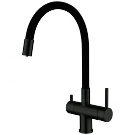 Смеситель для кухни с выходом для питьевой воды KB-72002-05, Чехия (цвет черный) силиконовый гусак
