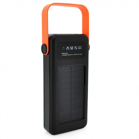 Повербанк Power bank YM-635CX 30000mAh Solar,flashlight,Input:5V/2.1A(MicroUSB, TypeC, Lightning), Output:5V /2.1A(4xUSB),With 4 owner cable