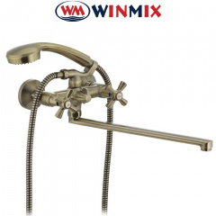 Смеситель для ванны длинный нос WINMIX Premium Retro Bronze Euro (Chr-140) Красноград