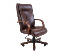 Офісне крісло керівника Richman Boston VIP Wood M3 MultiBlock Натуральна Шкіра Lux Італія Коричневий