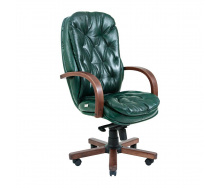 Офісне крісло керівника Richman Venice VIP Wood M3 MultiBlock Натуральна Шкіра Lux Італія Зелений